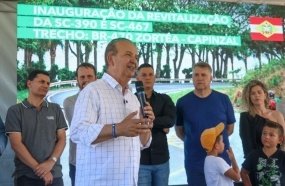 Governador entrega revitalização das SC-390 e SC-467 entre Zortéa e Capinzal
