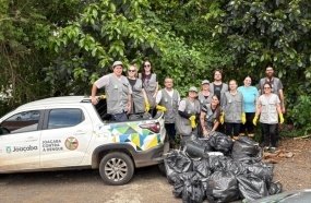 Mutirões retiram grande quantidade de lixo das matas ciliares em Joaçaba