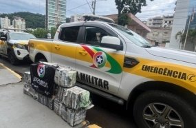Polícia Rodoviária flagra veículo com 280 kg de maconha na SC-350