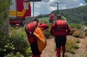 Bombeiros fazem buscas por mulher desaparecida no interior de Videira