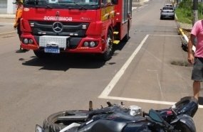 Colisão entre carro e motocicleta deixa duas pessoas feridas 