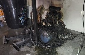 Compressor provoca princípio de incêndio em edificação comercial