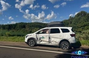Colisão envolvendo veículo da Saúde de Seara deixa três feridos na SC-390