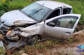 Motorista fica ferida após sair da pista ao desviar de cachorro na SC-150