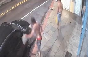 Câmeras flagram dupla quebrando retrovisores de carros em Joaçaba 