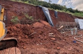 Deslizamento em obra deixa três trabalhadores feridos em Joaçaba