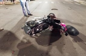 Motociclista sofre fratura após colisão no centro de Campos Novos