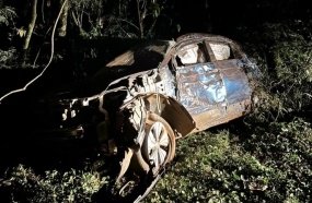 Veículo é encontrado abandonado após capotamento na BR-282