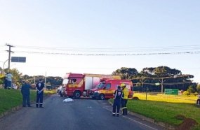 Homem morre após ser atropelado por carreta em Catanduvas 