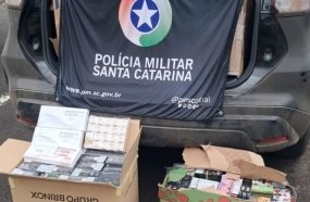 PM Rodoviária intercepta veículo com cigarros eletrônicos e medicamentos