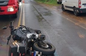 Motociclista fica ferido em colisão com carro na SC-355