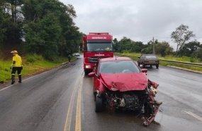 Sequência de acidentes mobiliza bombeiros na SC-355, em Jaborá