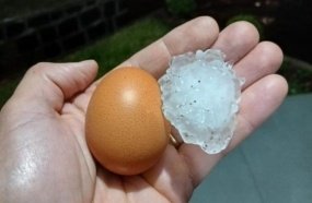 Granizo do tamanho de ovo de galinha provoca destelhamentos em Concórdia