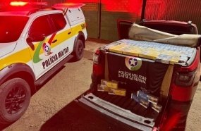 Picape com cigarros do Paraguai é apreendida durante fiscalização na SC-350