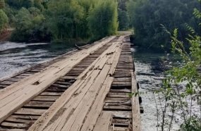 Vídeo mostra situação precária de ponte que liga Caçador a Macieira