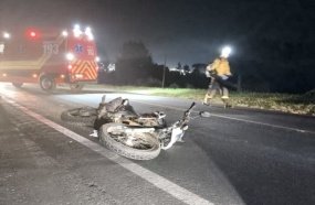 Motociclista fica ferido ao atropelar cervo que atravessava pista na BR-282