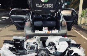 Casal é flagrado com eletrônicos e anabolizantes contrabandeados na SC-480