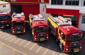 Batalhão dos Bombeiros de Joaçaba recebe novos caminhões para reforçar atendimento