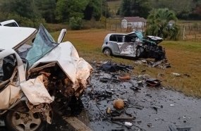Colisão frontal deixa uma mulher morta e dois feridos na BR-116