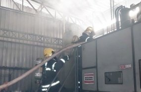 Princípio de incêndio em máquina industrial mobiliza Bombeiros em Videira