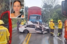 Condutora de BMW morre após veículo rodar na pista e ser atingido por caminhão