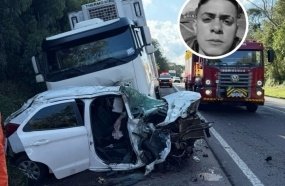Morre uma das vítimas da colisão entre carro e carretas em Joaçaba
