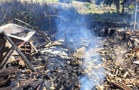 Incêndio destrói edificação rural no interior de Campos Novos