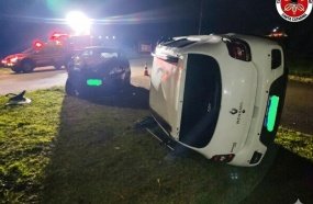 Colisão entre dois carros deixa criança ferida no trevo da SC-355 