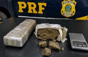 Moradora entrega à PRF de Joaçaba maconha que encontrou em frente a sua residência 