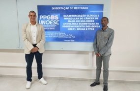Mestrando angolano defende pesquisa sobre câncer de mama na Unoesc