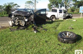 Colisão entre veículos na BR-282 em Joaçaba deixa um ferido
