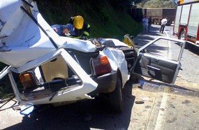 Motorista com veículo de Jaborá morre em acidente na BR-470