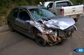 Colisão entre veículos deixa uma pessoa ferida na SC-150