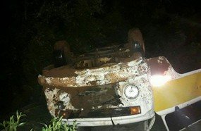 Capotamento deixa condutor ferido em Jaborá