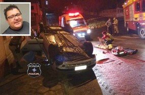 Humorista Pilha fica ferido após capotar veículo em Xaxim