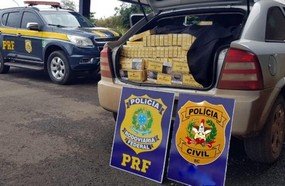 Ação conjunta da polícia apreende 12 mil maços de cigarros