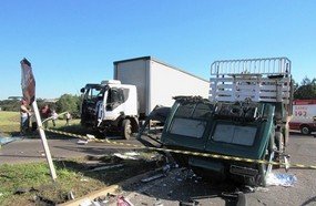 Colisão entre caminhões faz uma vítima fatal em Campos Novos