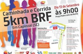 Inscrições abertas para a Caminhada e Corrida 5 km BRF
