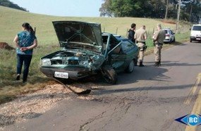 Veículo de Joaçaba se envolve em acidente com vítima na SC-150