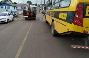 Criança é atropelada ao sair de ônibus escolar em Campos Novos
