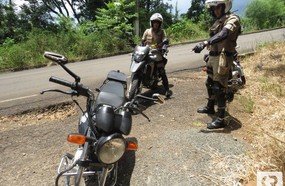 Homem sofre ferimentos ao cair com motocicleta em Joaçaba