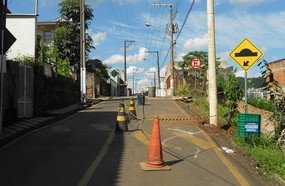 Defesa Civil interdita Rua Frei Rogério em Joaçaba