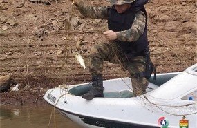 Polícia Militar Ambiental recolhe 160 metros de redes no Rio Uruguai