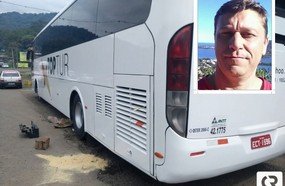 Homem morre após ser prensado por ônibus em Joaçaba