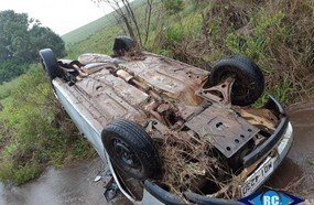 Capotamento deixa quatro feridos entre Zortéa e Campos Novos
