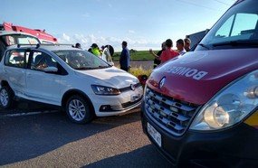 Duas pessoas ficam feridas em colisão na BR-470