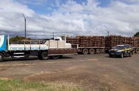 Veículos são flagrados trafegando com excesso de peso na BR-153