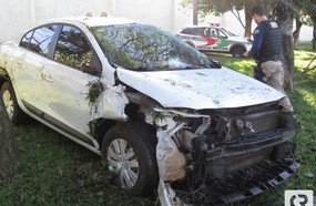 Motorista capota veículo na BR-282 em Joaçaba