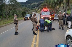 Homem fica ferido após ser atropelado na SC-150