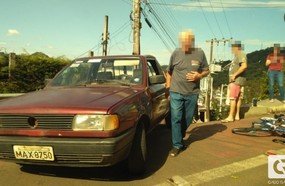 Ciclista fica ferido em acidente no acesso Adolfo Ziguelli
